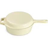 Echtwerk Kochtopfset, Creme, Metall, 2-teilig, 2,5 L,2,5 L, rund, backofengeeignet, leichte Reinigung,backofengeeignet, Kochen, Töpfe, Topfsets