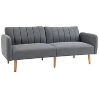 Homcom Schlafsofa Klappsofa 2-Sitzer Stoffsofa Bettsofa Sofa mit Schlaffunktion Sofagarnitur leinenartiges