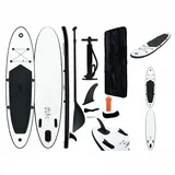 vidaXL Aufblasbares Stand Up Paddle Board Set 330 x 72 x 10 cm schwarz/weiß