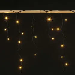 LED Lichtervorhang 3,5m warmweiß Lichterkette Weihnachtensdeko Aussenbeleuchtung Warmweiß