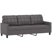 VidaXL 3-Sitzer-Sofa Grau 180 cm Kunstleder