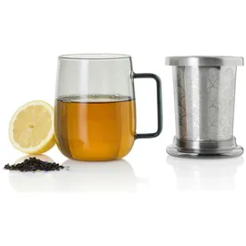 AdHoc Teeglas aus Borosilikatglas YUNA mit Edelstahl-Teefilter 0,56 Liter