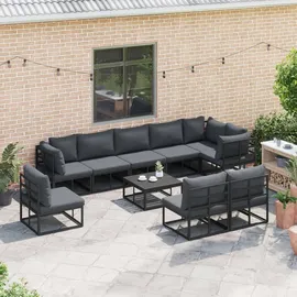 vidaXL Garten-Lounge-Set 9-tlg. schwarz