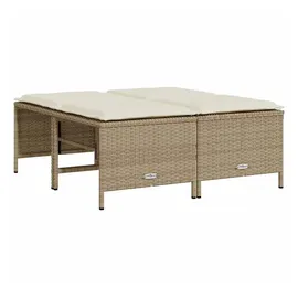 vidaXL Gartenhocker mit Kissen 4 St. 4 x 4 x 4 cm beige