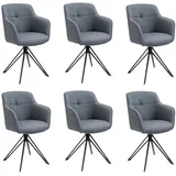 ab:stil.art.moebel Esszimmerstuhl Drehstuhl mit Armlehnen ocean schwarz Watson (6er Set)