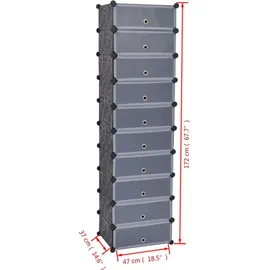 vidaXL Schuh-Organizer 10 Fächer 244920 1-tlg. schwarz