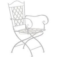 TPFGarden Gartenstuhl, Weiß, Metall, 56x51x93 cm, Gartenmöbel, Gartenstühle, Gartenstühle