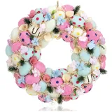 COM-FOUR COM-FOUR® Osterkranz mit bunten Ostereiern, dekorativer Tischkranz, als Türkranz nutzbar, stylische Osterdekoration