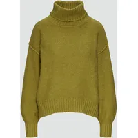 S.Oliver - Weicher Rollkragenpullover aus Baumwoll-Bouclé, Damen, grün, 46