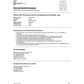 Hohem HRT-03 Remote Control, Fernbedienung für Gimbals, weiß