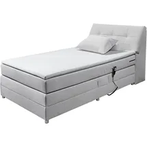 ed exciting design Boxspringbett ED EXCITING DESIGN "Toulouse", grau (hellgrau), B:122cm L:236cm, Komplettbetten, Boxspringbett, inkl. Motor, inkl. Stauraum im Kopfteil