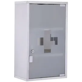 Homcom Medizinschrank mit 3 Fächer silber
