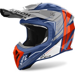 Airoh Aviator Ace 2 Engine Motocross Helm, blau-orange, Größe S für Männer