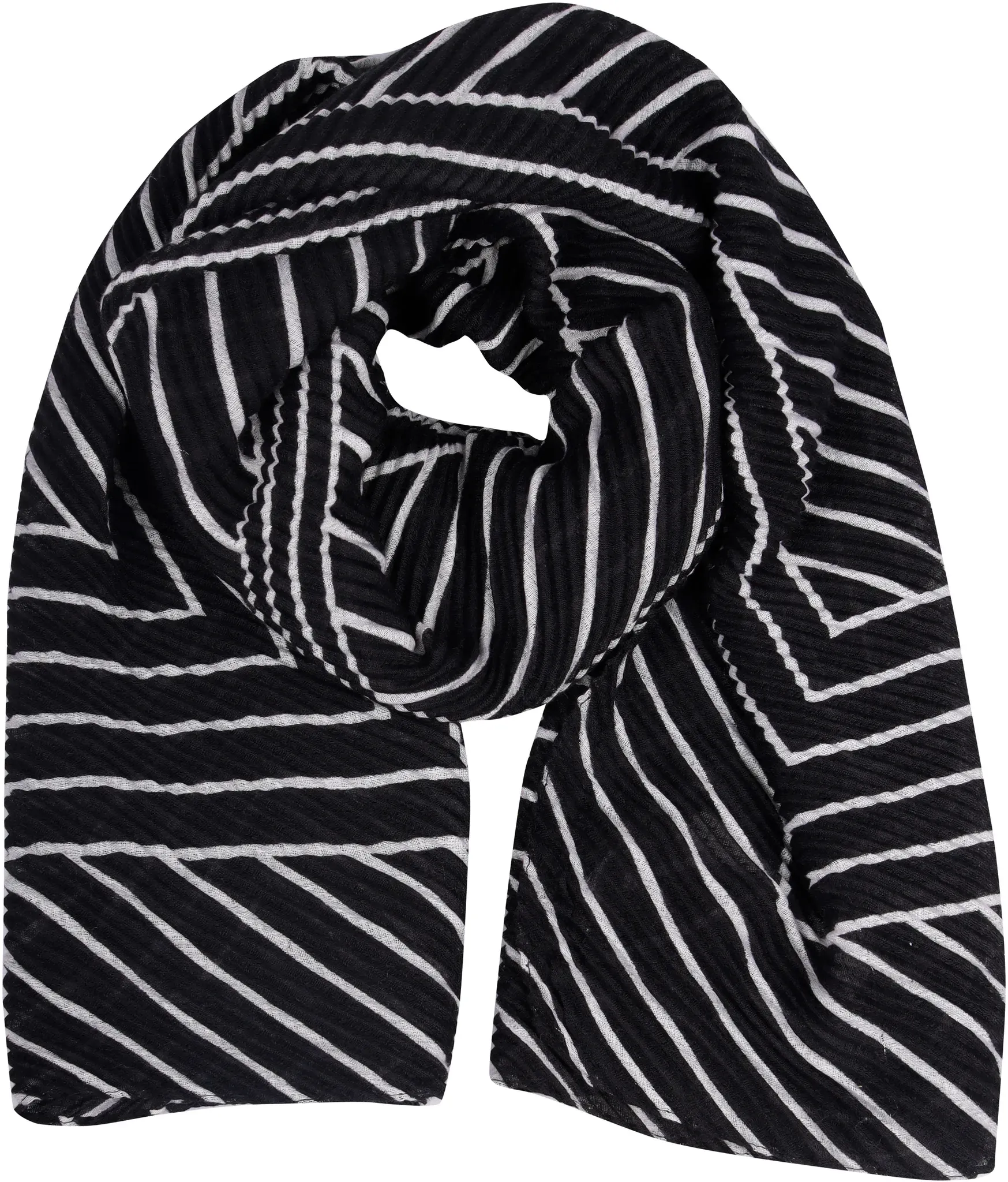 Modeschal CAPELLI NEW YORK, Damen, schwarz-weiß (schwarz combo), Obermaterial: 100% Polyester, Modetücher