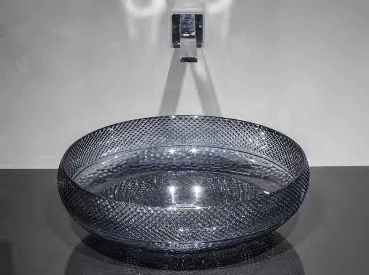 Glassdesign SCENIC Aufsatzbecken Cristallo de Medici - gewittergrau
