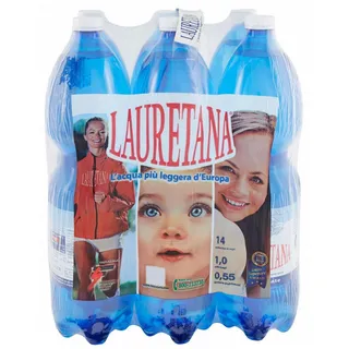 6 Natürliches Mineralwasser Lauretana 150 cl.