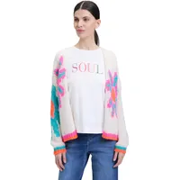 Cartoon Damen Strick-Cardigan mit Intarsie Cream/Pink,38 - 38