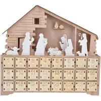 Led-beleuchteter Adventskalender Aus Holz Für Den Schreibtisch