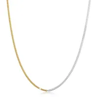 Elli Kette ohne Anhänger Panzerkette Basic Chunky Chain Bi-Color 925 Silber bunt