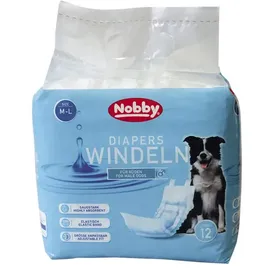 Nobby Hundewindel 12 Stück Weiß/M mehrfarbig M-L