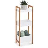 Zeller Standregal mit 3 Ablagefächern Bambus/MDF 74 cm x 22 cm x 28 cm Weiß