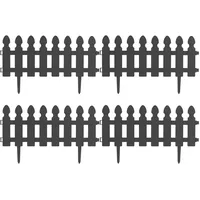 Beetzaun anthrazit - Kunststoff Beetumrandung in Holzoptik - erweiterbar 2m od 4m