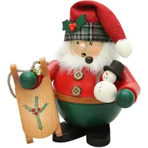 Christian Ulbricht Räuchermann Weihnachtsmann mit Schlitten 15,5 cm rot/grün