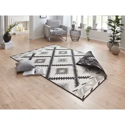 Teppich NORTHRUGS "Malibu Wendeteppich" Gr. 3, schwarz, B:120cm H:5mm L:170cm, Kunstfaser, Teppiche, In-& Outdoor, Wetterfest, Balkon, Läufer, Wohnzimmer, Wasserfest
