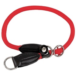 lionto Hunde-Halsband Hundehalsband mit Zugstopp, Retrieverhalsband, Nylon, 45 cm, rot rot 1 cm x 45 cm