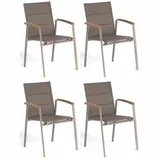 SonnenPartner 4er-Set Stapelstühle Sierra Aluminium/Textilen champagner Stapelstuhl - Sonnenpartner