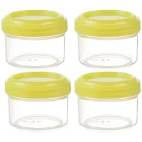 Generisch Kleine Dosen, Gefrierdosen Klein,4 StüCk, 35Ml, Kleine Plastikdosen Mit Deckel, Mini Dosen Mit Deckel, Mini BehäLterset FüR SoßEn, Dips Und GewüR, Perfekt FüR Campin, Reisen (Grün)