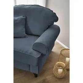 furn.design Sessel Adelina Textil 110 x 95 x 100 cm Blau mit Kissen