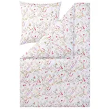 Estella Bettwäsche Estella Mako Satin Bettwäsche Dilara 7529-985 Blumen Rosa Lila 135x200, Mako Satin, 2 teilig, Feinster Premium Mako Satin grün|lila|rosa|weiß