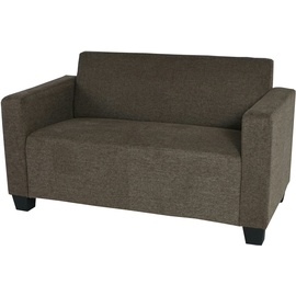 Mendler 2er Sofa Couch Lyon Loungesofa Stoff/Textil ~ braun
