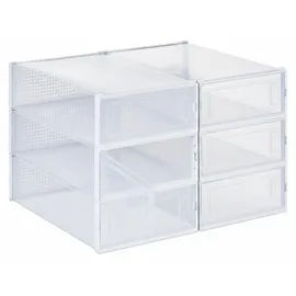 Relaxdays Schuhbox 6er Set 44,5 cm transparent