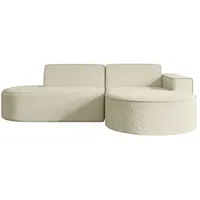 Altdecor Ecksofa Beige, Textil, 3-Sitzer, L-Form Corner Sofa Bett