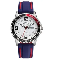 UMR Ruhla 0 mm Edelstahlgehäuse Blau/Silber Silikonarmband