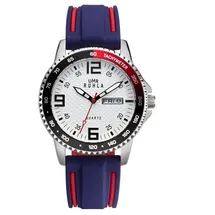 UMR Ruhla 0 mm Edelstahlgehäuse Blau/Silber Silikonarmband