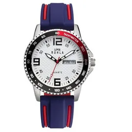 UMR Ruhla 0 mm Edelstahlgehäuse Blau/Silber Silikonarmband