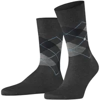 Burlington Herren Socken Manchester, Rautenmuster, Bio-Baumwolle Anthrazit 40-46