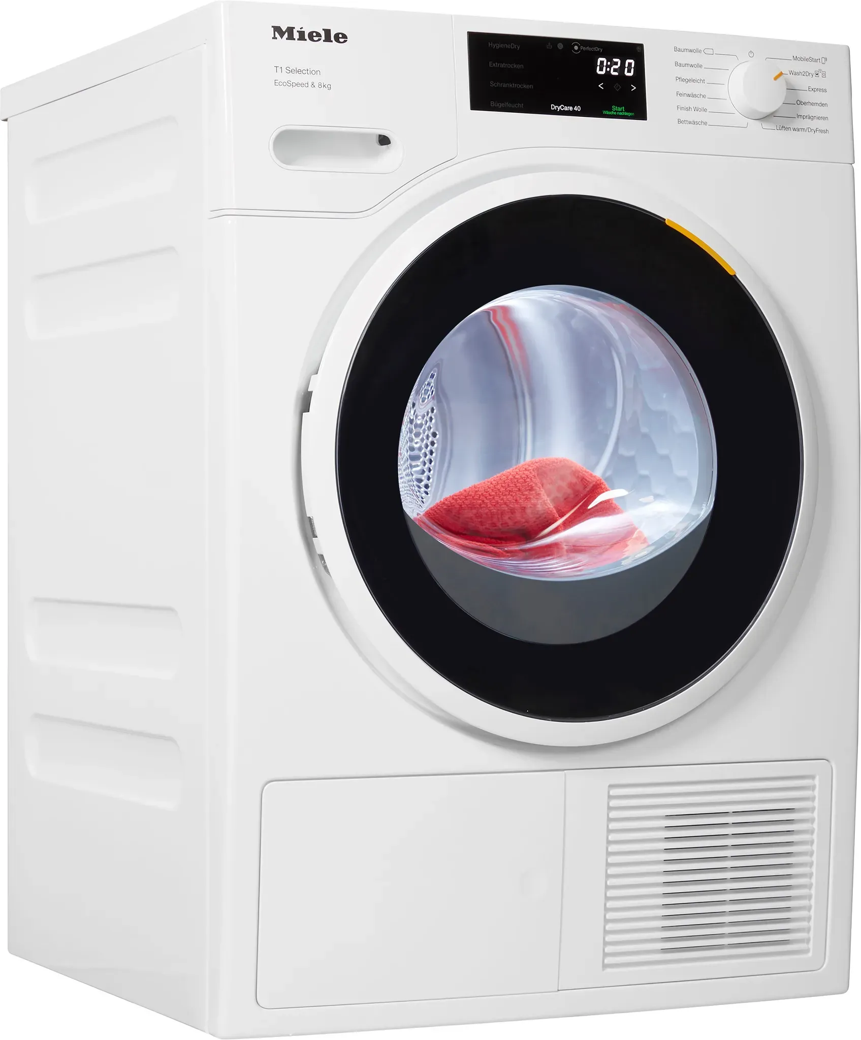 A+++ (A+++ bis D) MIELE Wärmepumpentrockner "TSF763WP" Trockner DryCare40 trocknet fast alle Textilien die bei 40 C waschbar sind weiß