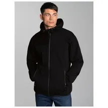 TRIGEMA Softshelljacke "TRIGEMA Klassische Softshell–Kapuzenjacke", Herren, Gr. L, schwarz, Stoff, 88% Polyamid, 12% Elastan, lang, Jacken Softshelljacke