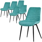 ML-DESIGN Stuhl Esszimmerstühle mit Rückenlehne und moderne Design Lounge Küchenstühle (6 St), Polsterstuhl Esstischstühle 6er Set Küchenstuhl Samt blau