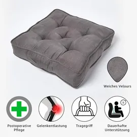 Homescapes Sitzkissen Komfortabel 50 x 50 cm Grau