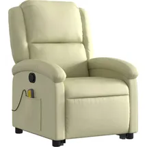 vidaXL Massagesessel mit Aufstehhilfe Echtleder 86,5 x 99,5 x 0 cm Creme