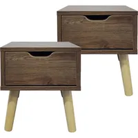 Hti-Living HTI-Living, Nachttisch, Nachttisch 1 Schublade 2er-Set Thekla Eiche