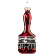 Brubaker Pinsel Rot - Handbemalte Weihnachtskugel aus Glas - 11 cm Baumkugel Malerpinsel - Weihnachtsdeko für Maler und Lackierer - Mundgeblasener Christbaumschmuck - Deko Anhänger Figur
