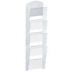 Wand-Plastikhalter für Prospekte - 1x4 A4, weiß