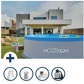Waterman Stahlwandpool Set rund 450 x 90 cm