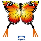HQ Ecoline Butterfly Kite Monarch Kinderdrachen ab 5 Jahren, 95x120cm , inkl. 17kp Polyester Schnüre